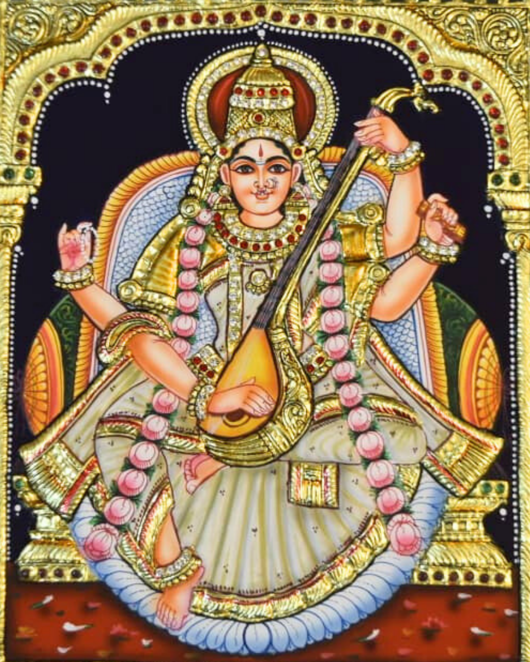 Saraswathi Tanjore Painting