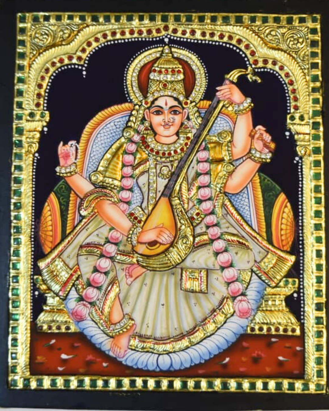 Saraswathi Tanjore Painting
